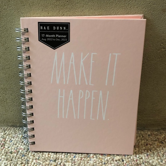 🆕 Rae Dunn MAKE IT HAPPEN Planner 2023 Pink - Picture 12 of 14